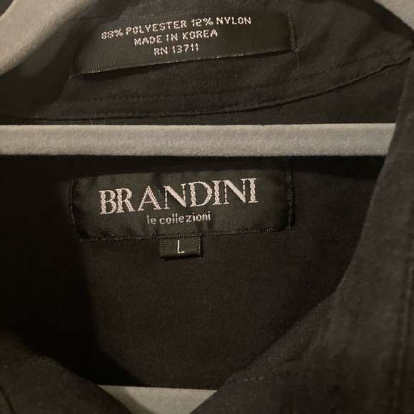 Brandini Men's Classic Black Button Down Shirt - Picture 3 of 3